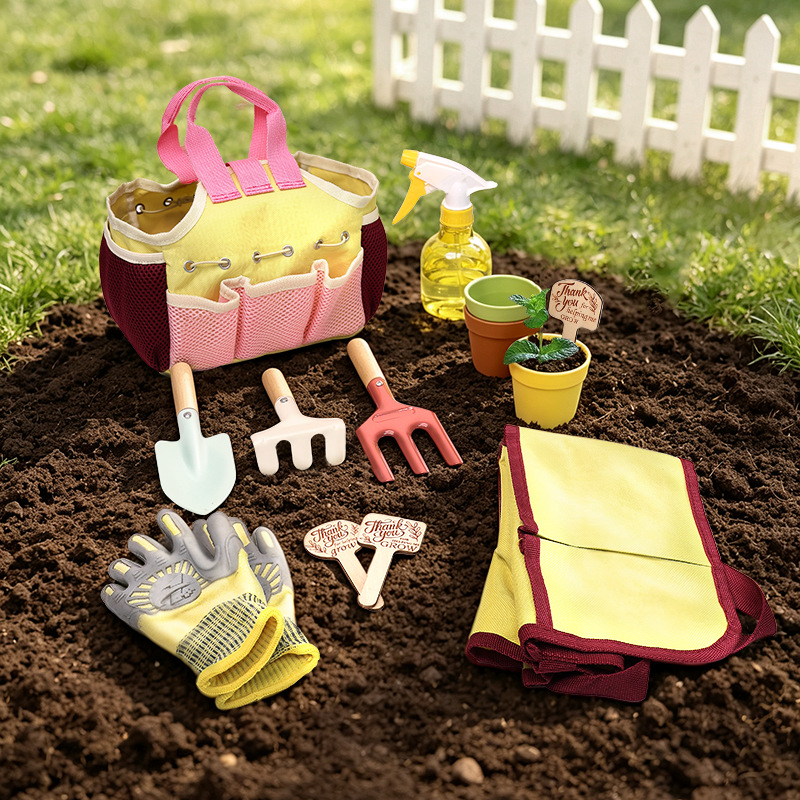 Gardening Tools Uses - ชุดเครื่องมือทำสวนสำหรับเด็ก ของเล่นจำลองการเล่นกลางแจ้ง พลั่ว คราด ที่ตักดิน บัวรดน้ำ