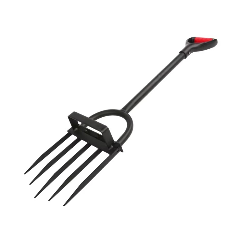 Spade Digging Fork - จอบสี่ง่าม 5 ง่าม สำหรับงานหนัก ทำจากเหล็กกล้าคาร์บอน พร้อมด้ามจับโลหะ
