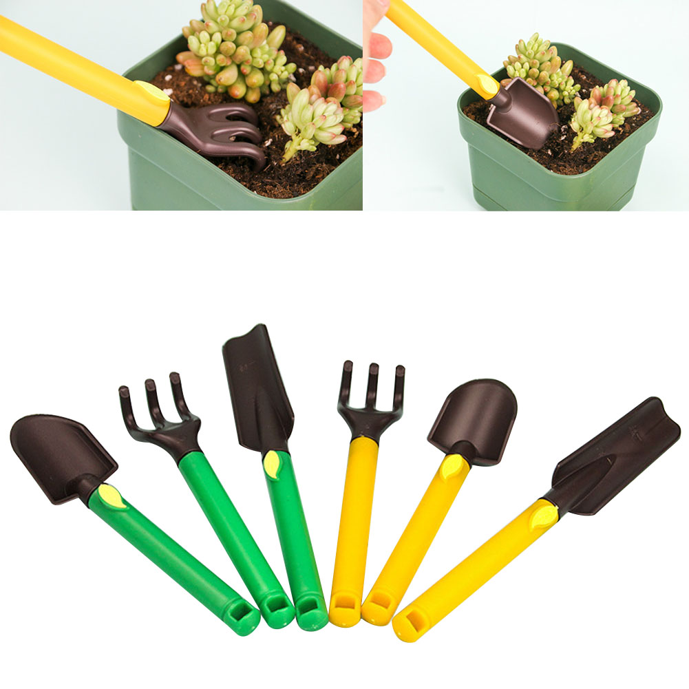 Gardening Tools Kit For Kids - ชุดเครื่องมือทำสวนสำหรับเด็ก 3 ชิ้น ชุดเครื่องมือทำสวนพลาสติกปลอดภัย ประกอบด้วยพลั่ว คราด