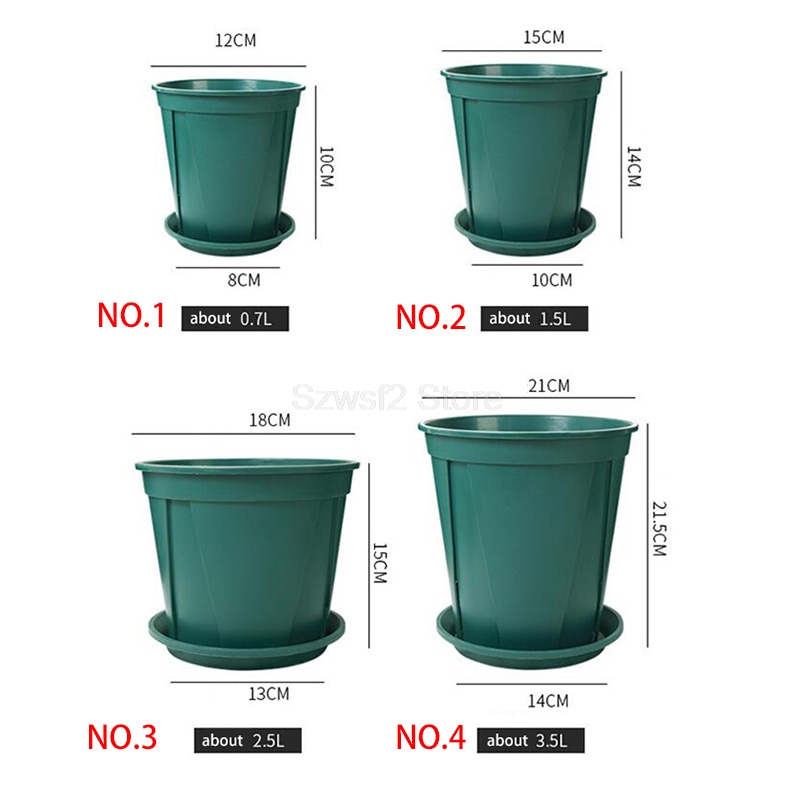 Gardening Tools Green - ถาดรองกระถางต้นไม้พลาสติกสีเขียว 5/10 ชิ้น - อุปกรณ์ปลูกต้นไม้ในสวนน่ารักสำหรับปลูกสมุนไพร ไม้อวบน้ำ