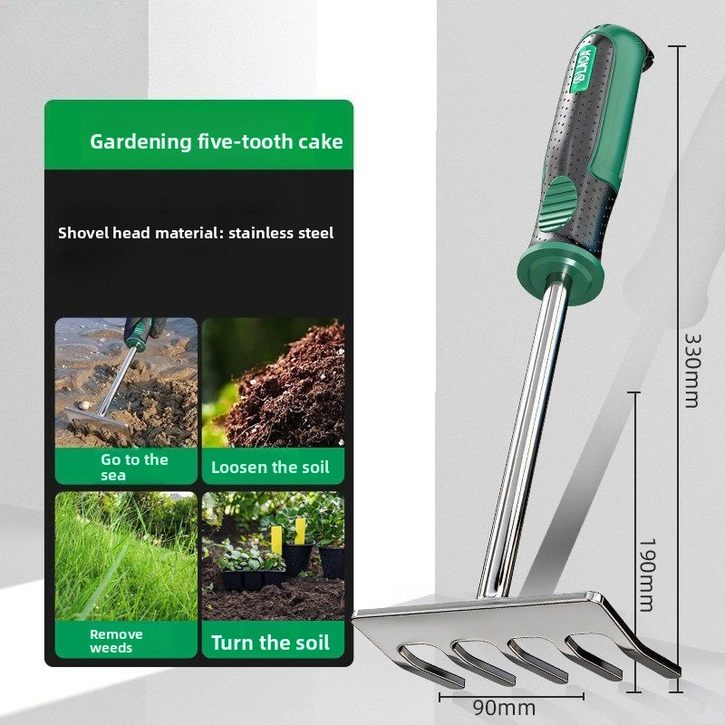 ชุดจอบสวนสแตนเลส 5 ชิ้น ชุดเคร - Spade Digging Fork บทวิจารณ์และราคา