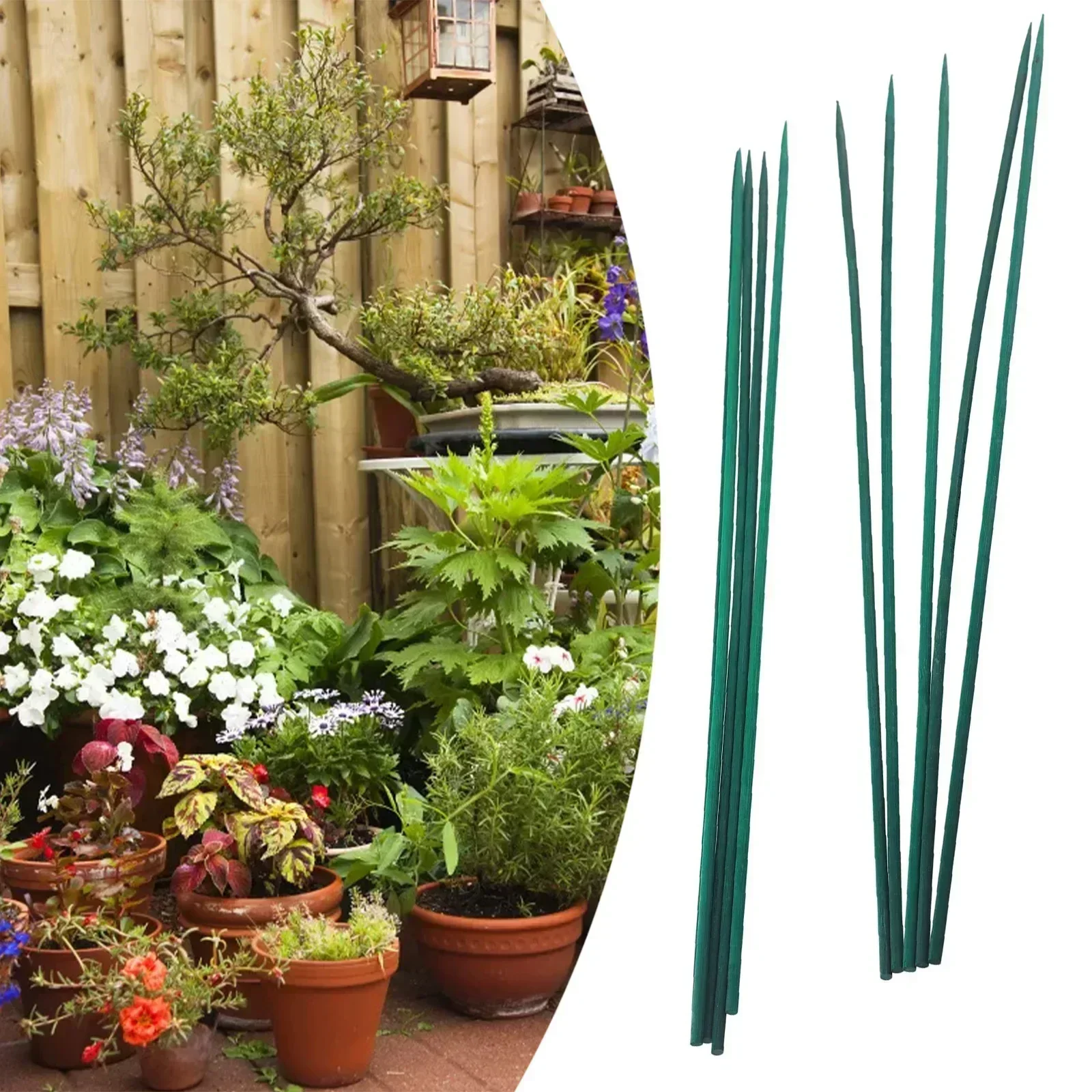 10 PC 40 ซม.Plant Stake ชุดไม้ - Gardening Tools Green บทวิจารณ์และราคา