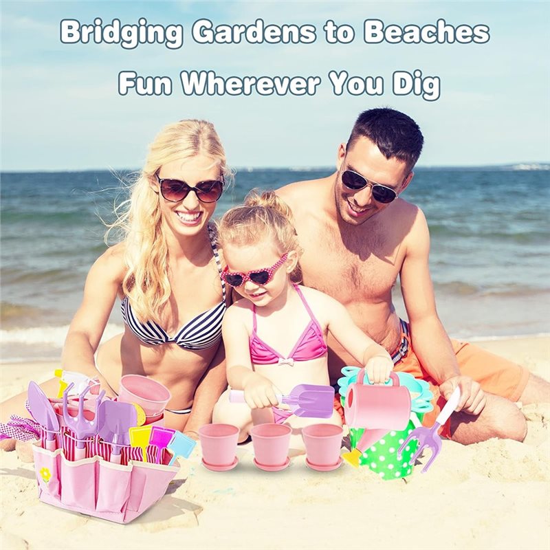 ชุดเครื่องมือทำสวนสีชมพูสำหรับ - Gardening Tools Kit For Kids บทวิจารณ์และราคา